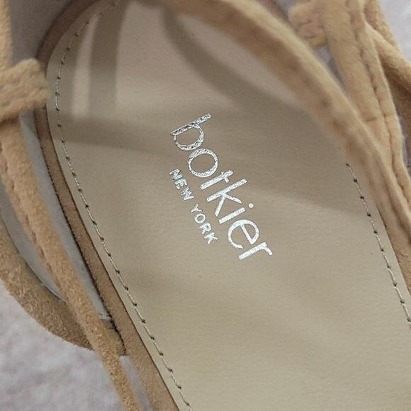 Botkier Penelope Tan Suede Embroidered Ankle Lace Up Heeled Sandals NEW Womens 8 - Picture 8 of 10